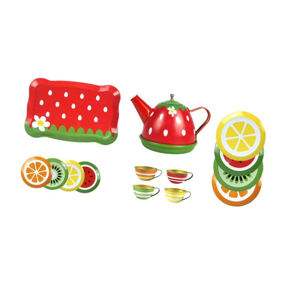 JunZheHub Children's Tea Playset with Teapot and Cups for Ages 3 to 6 , Red