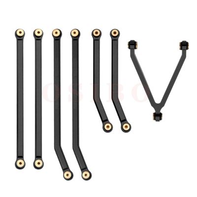 for Axial for SCX24 for AXI00005 for Gladiator 1/24 RC Crawler Car Parts CNC Aluminum High Clearance for Chassis Links RC Car Parts(Black)