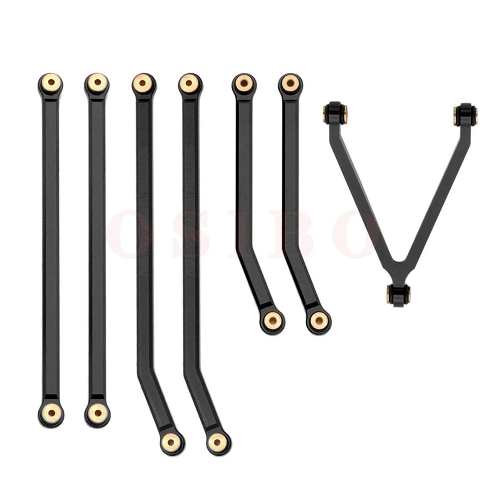 for Axial for SCX24 for AXI00005 for Gladiator 1/24 RC Crawler Car Parts CNC Aluminum High Clearance for Chassis Links RC Car Parts(Black)