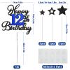 12th Birthday Cake Topper, Black Blue Happy 12th Birthday Cake Toppers for Boy Girl, 12 Years Old Birthday Party Supplies, Glitter Cake Decor, 12th Birthday Cake Decorations view 3