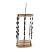 5-Tier 40-Clip 360 Rotating Chip Rack Stand with Wooden Base, Metal Organizer for Desk, Countertop, Office, Party view 4