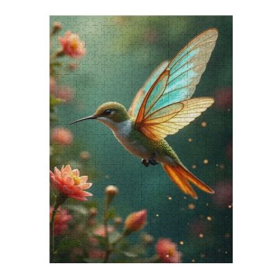 1000 Piece Adult and Youth Colorful Animals Puzzles Hummingbird with Butterfly Wings Fun and Challenging Animals Themed Puzzles Great Gift for Family and Friends Dimensions