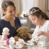 Porcelain Tea Set for Girls, Tea Party Set for Little Girls, Kids Tea Set Kitchen Pretend Play, Princess Tea Time Playset with Ceramic Teapot Cups Carry Case, Toddler Girl Toys Birthday Gifts Age 3+ view 4