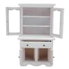 1:12 Scale Dollhouse Cabinet Openable Doors Black Puller Realistic Mini Bookshelf Miniature Cupboard view 2