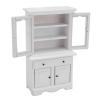 1:12 Scale Dollhouse Cabinet Openable Doors Black Puller Realistic Mini Bookshelf Miniature Cupboard view 3