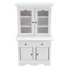 1:12 Scale Dollhouse Cabinet Openable Doors Black Puller Realistic Mini Bookshelf Miniature Cupboard view 4