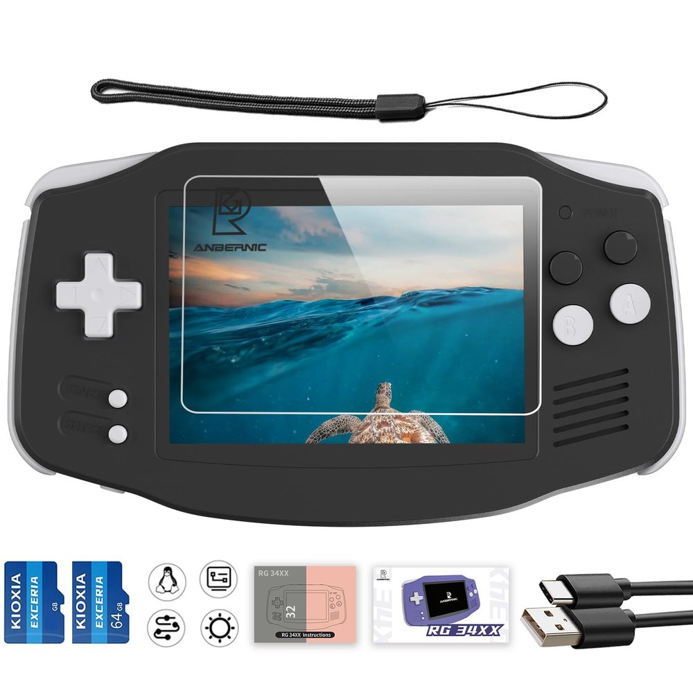 RG34XX Retro Handheld Game Console, RG 34XX 3.4 Inch IPS Screen Retro Gaming Console , 5532 Pre-Installed Games, Linux 64-bit WiFi, HDMI and Output 3500mAh