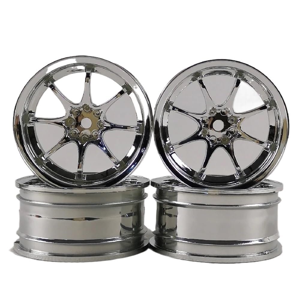 4 Pieces 3/6mm Offset 1/10 Scale Plastic Wheels Rims Compatible with 12mm Nut Compatible with Various Drift and On Road Touring RC Car Models(2PCS 3MM 2PCS 6MM)