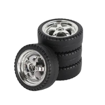33mm Drift Tires Compatible with 1/18 RC Cars Compatible with AE86 A86 LD1801 LD1802 LD1803 LD1804 A01 A02 4pcs(LA0034 Silver(Hard))