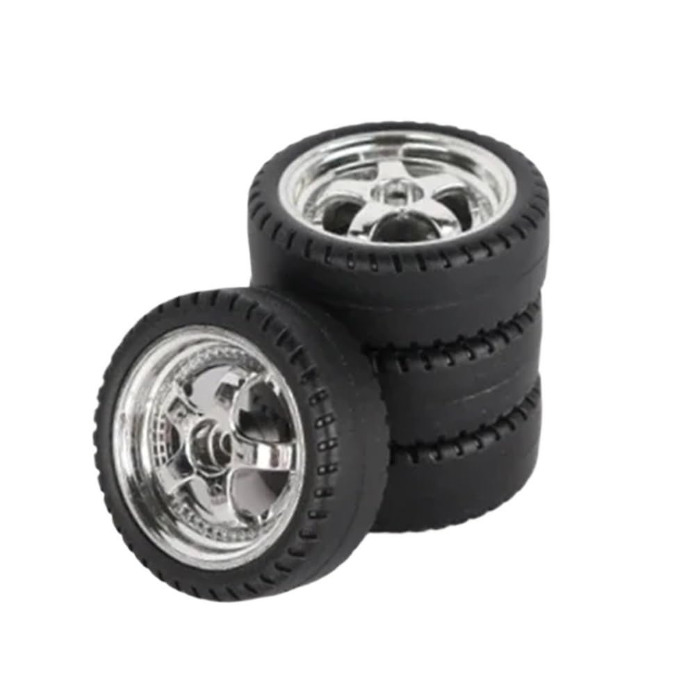 33mm Drift Tires Compatible with 1/18 RC Cars Compatible with AE86 A86 LD1801 LD1802 LD1803 LD1804 A01 A02 4pcs(LA0034 Silver(Hard))