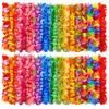 120 Packs Hawaiian Luau Leis Bulk Tropical Hawaii Theme Silk Flower Necklace Summer Beach Party Decorations Birthday Party Favors view 1