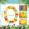 120 Packs Hawaiian Luau Leis Bulk Tropical Hawaii Theme Silk Flower Necklace Summer Beach Party Decorations Birthday Party Favors view 2