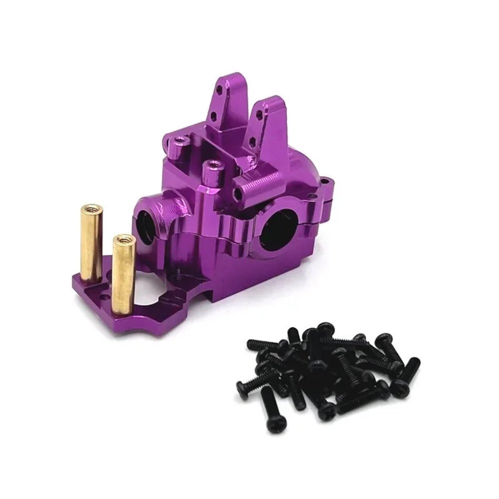 for MJX for Hyper Go 14209 14210 14301 14302 14303 Metal Front Gearbox Housing Gear Box Differential Case 1/14 RC Car Upgrade Parts(Purple)