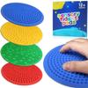 4PC Sensory Wall Fidget Toys for Toddler Baby 1-3 Classroom Must Have Sensory Mats for Kid Autism ADHD Quiet Silicone Tactile Pad Desk Toys Calm Down Item Mini Floor Tiles Fidget Autistic Special Need view 1