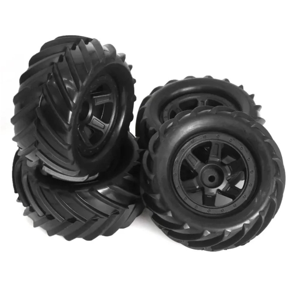 4pcs 90mm Monster Truck Buggy Tires Wheel 12mm Hex for TRXS E-Revo for MJX 16207 16208 for SCY 16101 for HBX 1/16 RC Car Upgrade Parts