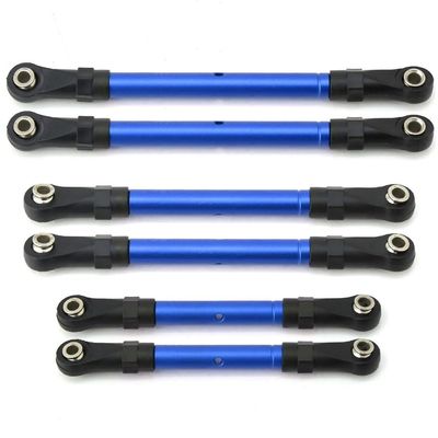 DUHWQ Metal Turnbuckle Steering Link Rod Set Compatible with 4x4 1/10 RC Cars Upgrade Components(Blue)