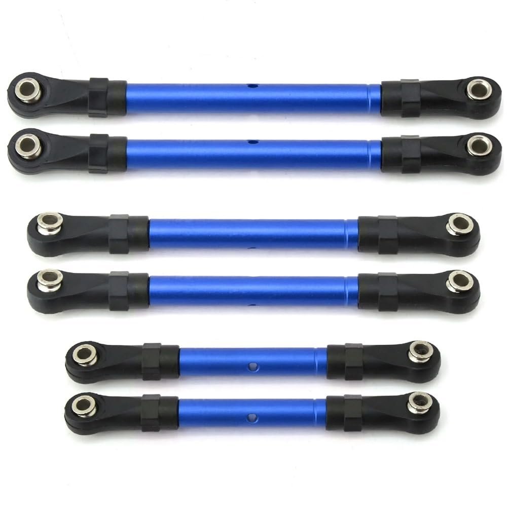 DUHWQ Metal Turnbuckle Steering Link Rod Set Compatible with 4x4 1/10 RC Cars Upgrade Components(Blue)