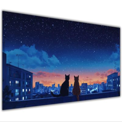 100x200cm Large Paint by Numbers Kit for Adults Cat Paint by Numbers Starry SkyColored Oil Canvas Art Kit with Acrylic Pigment Brushes for Home Wall Decor Crafts Man Women Hobbies Girls Gifts KL-115