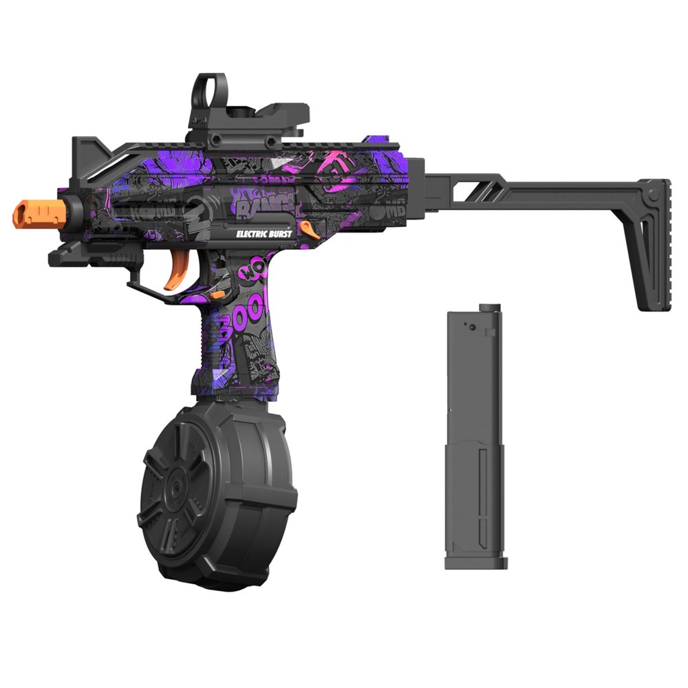 Ctffnny Gel Ball Blaster SMG, Pre-Loaded Function, Full Automatic, 130FPS 10RPS 80FT, Gel Gun, Orby Gun with Goggles for Outdoor Team Games (Colorful)