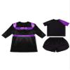 FEESHOW Kids Boys Boxing Costume 3Pcs Boxing Uniform Set Satin Boxing Robes Cloak with Shirts and Shorts Purple 16 Years view 4