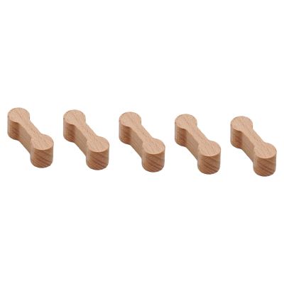 EHJRE 5X Track Connectors Set Replacement Wood Train Track Accessories Compact Cognitive Development DIY Railway Track Adapter, Wood