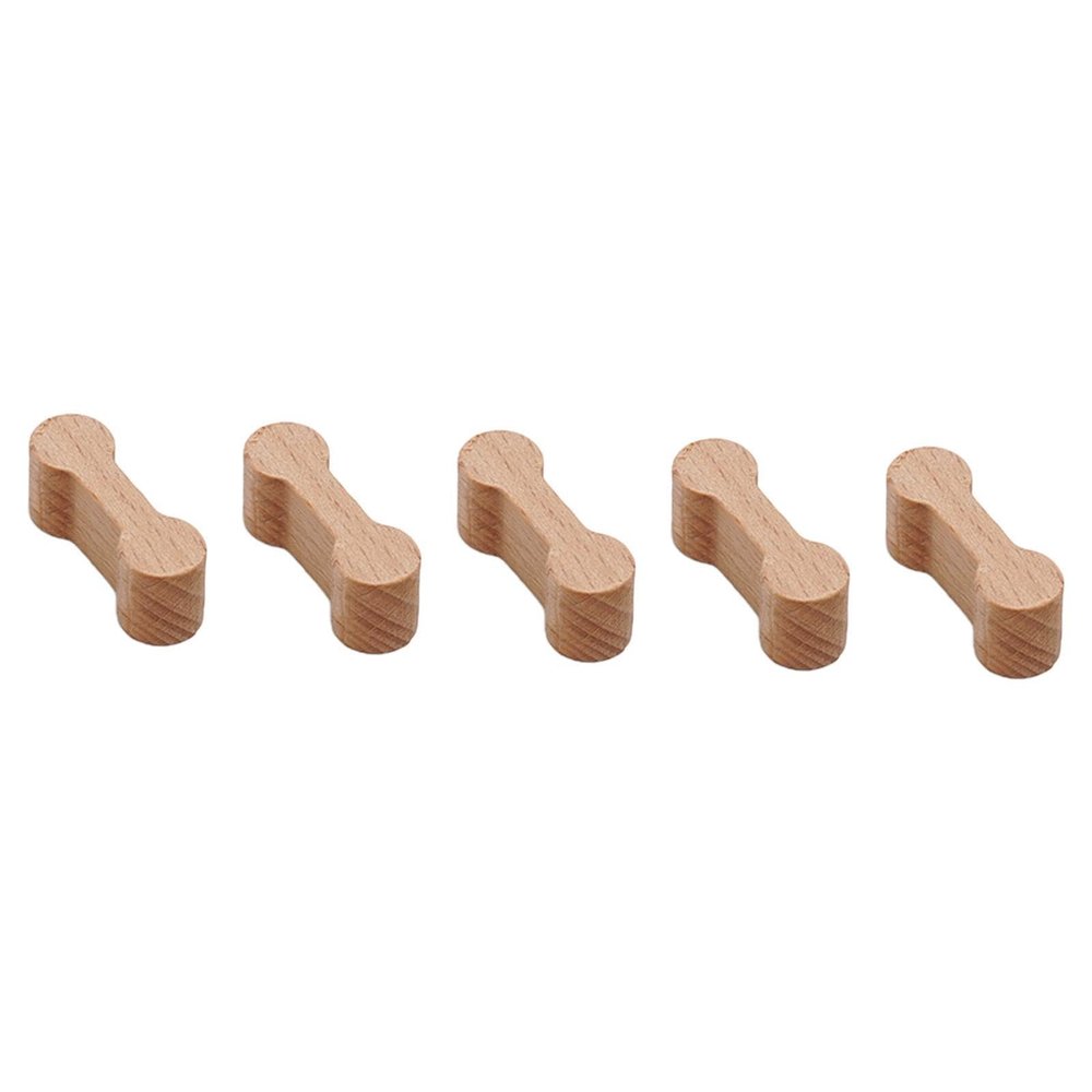 EHJRE 5X Track Connectors Set Replacement Wood Train Track Accessories Compact Cognitive Development DIY Railway Track Adapter, Wood