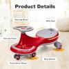 HONEY JOY Wiggle Car, 2 in 1 Swing Car for Kids, LED PU Flashing Wheels, No Batteries, Gears or Pedals, Uses Twist, Turn, Ride On Toy for Toddlers Boys Girls 3 Years and Up (Red) view 4