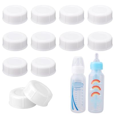 12pcs Travel Bottle Caps for Dr. Brown's & Medela Narrow Bottles, Leak-Proof BPA Free Bottle Caps with Sealing Gasket Bottle Lids Replacement Parts Ideal Bottle Accessories(White)
