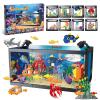 8 in 1 Fish Tank Building Sets, Marine Aquarium Building Toy with LED Light Animal Miniature Landscape Including Octopus Crab, Christmas Birthday Gifts for Adults Boys Girls Kids Ages 6 8 10 12+ view 1