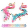 Flavery 3D Printed Dragon - 24 inch Fidget Toy, Large Crystal Articulated Dragon, 3D Printed Gift for Birthday, Figurine Decor, Desk Pet(Candy Rainbow) view 3