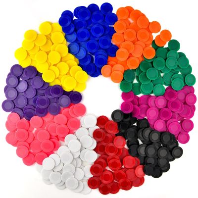 Coopay 500 Pieces 1.5 Inch Plastic Poker Chips 10 Colors Poker Card Game Chips Bulk Learning Counters Disks Bingo Chip Counting Markers for Math Practice, Game Tokens and Teaching Rewards, 38 mm