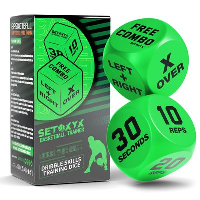 Basketball Dribble Skills Dice Set - Training Equipment - Basketball Gift for Boys.Dribble Skills Training for Beginner and Party Favors