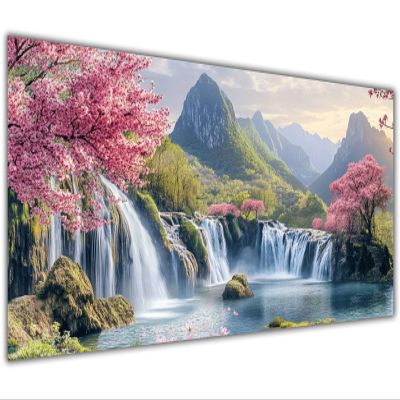 50x100cm Large Paint by Numbers Kit for Adults Landscape Paint by Numbers MountainColored Oil Canvas Art Kit with Acryli Pigment Brushes for Home Wall Decor Crafts Man Women Hobbies Girls Gift KL-208