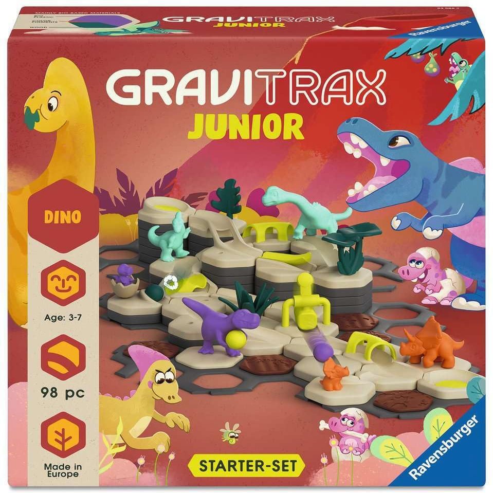 Ravensburger GraviTrax Junior Starter Set L Dino 24586 - Expandable marble run for children, made of environmentally friendly materials with theme worlds, educational and construction toy from 3 years