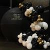 102PCS Black Latex Balloons and 25PCS Black Square Foil Balloons Wall Backdrop view 4