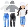 Bencailor 8 Pcs Winter Doll Clothes Winter Doll Accessories Include Sweater Pants Shoes Hat for Birthday Gift(Classic,18 Inch) view 1