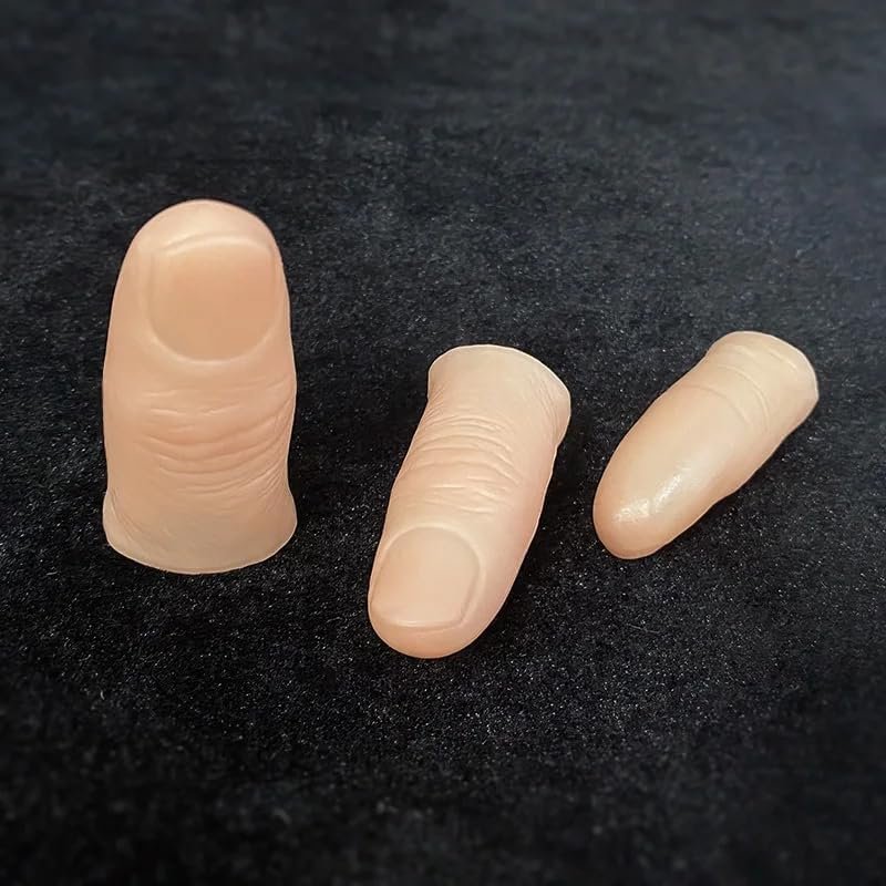 blue-ther 10 Pcs/lot Realistic Polymer Resin Thumb Tip Magic Trick Fake Thumb Silk Magic Accessory Close up Illusion Gimmick Mentalism Prop (Small) (Large)