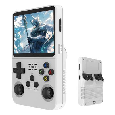 R36S Retro Handheld Game Console 3.5 HD Built in 15000 Games, 2025 Gaming Without Delay, Support Archivable, Searchable, Load, Collectible, Birthday Gift for Kids, Friends (White-64G)