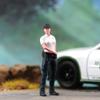 1/18 - 1/87 Scale Police Female Officer Figure, Miniature Collectible Policewoman Officer Figurine, Lifelike Policewoman Standing Posture Figurine, Female Police in Ready Pose Figure (Painted, 1/64) view 1
