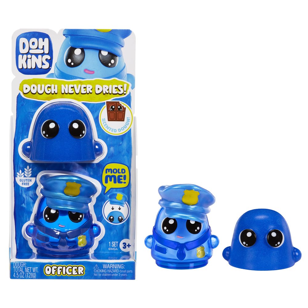 DohKins Police Officer Single Pack Character - Dough Never Dries, Ages 2+