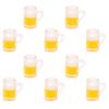 10 Pieces 1:12 Dollhouse Beer Mug Model Miniature Bar Beer Cup Toy Decoration Accessories (Hexagonal cup with foam) view 1