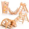 Goodevas 5-in-1 Toddler Climbing Toys Indoor Set - Pikler Triangle, Climbing Arch, Balance Cushion, Montessori Climbing Gym for Toddlers 1-3, Foldable Wooden Baby Activity Center, Jungle Gym for Kids view 1
