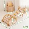 Goodevas 5-in-1 Toddler Climbing Toys Indoor Set - Pikler Triangle, Climbing Arch, Balance Cushion, Montessori Climbing Gym for Toddlers 1-3, Foldable Wooden Baby Activity Center, Jungle Gym for Kids view 2