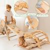 Goodevas 5-in-1 Toddler Climbing Toys Indoor Set - Pikler Triangle, Climbing Arch, Balance Cushion, Montessori Climbing Gym for Toddlers 1-3, Foldable Wooden Baby Activity Center, Jungle Gym for Kids view 3