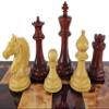 4 Queens Belagio Large Luxury Staunton Chess Men Set with 4 3/8 inch King Bloodwood Paduak and Boxwood - NO Board view 2