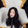 1/6 Scale Female Head Sculpt,Beauty Girl Close Eyes Expression Head Sculpt Carved for 12inch PH TBL JO Action Figure Body (Black Curls Hair) view 4