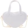 Girls Novelty Mini Heart-Shaped Purse Chain Purse Shoulder Crossbody Bags Tote Handbag Travel Wallet Bag for Women Girl Gift (White) view 1