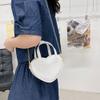 Girls Novelty Mini Heart-Shaped Purse Chain Purse Shoulder Crossbody Bags Tote Handbag Travel Wallet Bag for Women Girl Gift (White) view 4