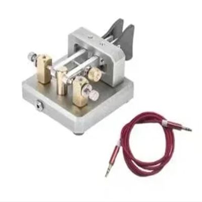 Shortwave CW Transmitter Automatic Morse Code Key Automatic Morse Keyer Dual 3.5mm Audio Interface Dual-Paddle(Silver)