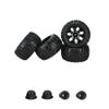 125mm Rubber 1/10 RC Tires And Wheel Rims Set Of 4 With 12mm Hex And 4mm Lock Nuts Compatible With Various Models(DLT005) view 2